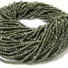 AAA Natural Pyrite Micro Faceted Roundell 14 inch strand 3 - 3.5mm approx